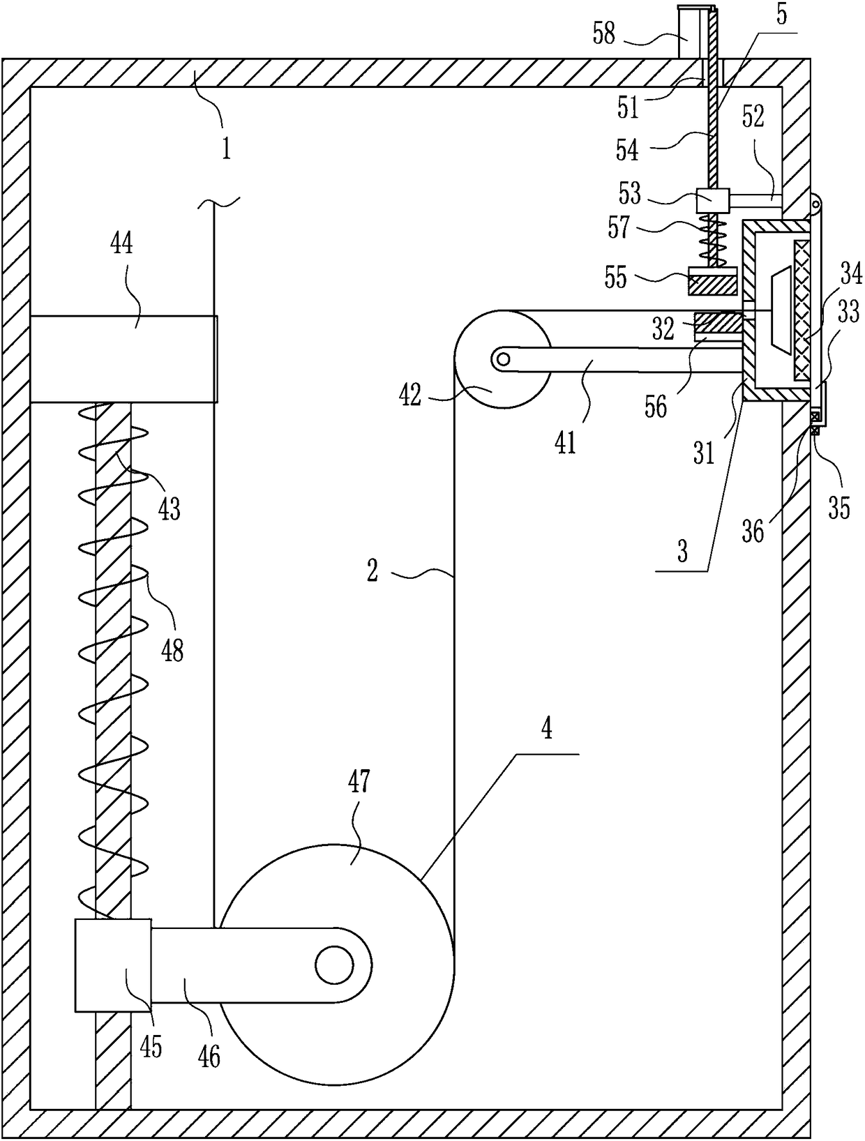 Extension type data transmission line for switch cabinet