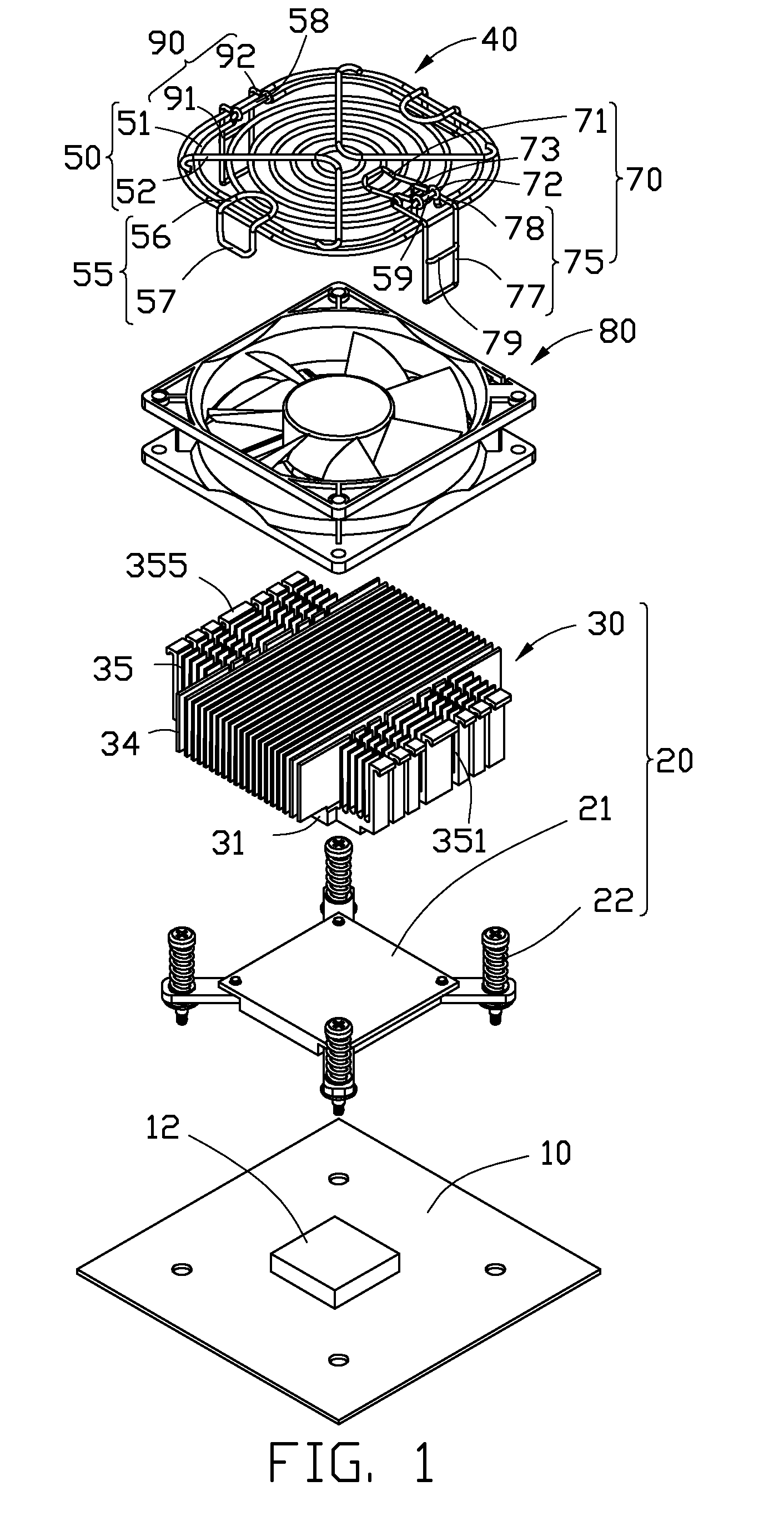 Heat dissipation device with fan holder