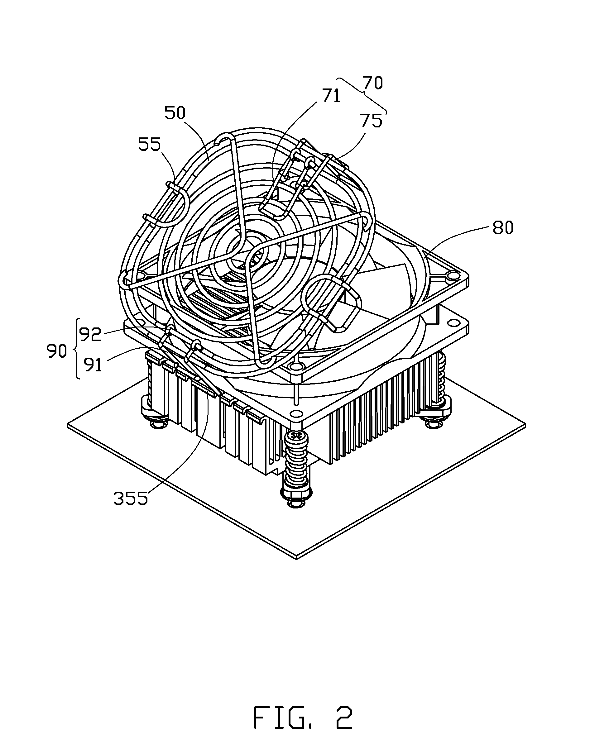 Heat dissipation device with fan holder