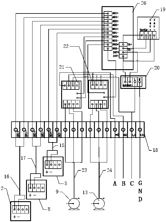 Automatic protective control device for fiber reinforced plastic hydrochloric acid storage tank