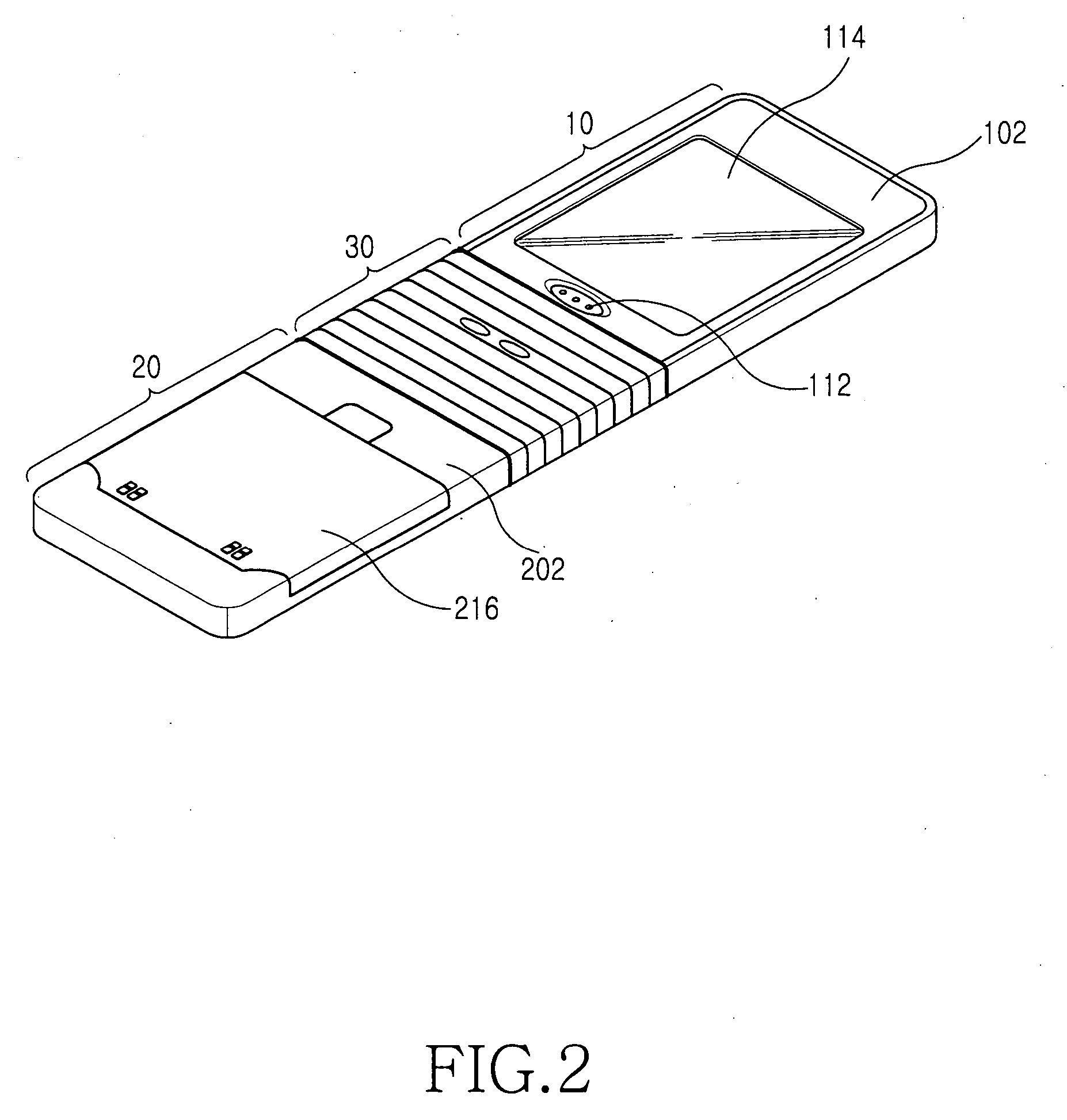 Slide-type portable terminal using flexible material