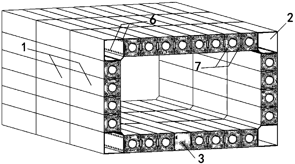 Tunnel-form prestressed pipe curtain structure and construction method thereof