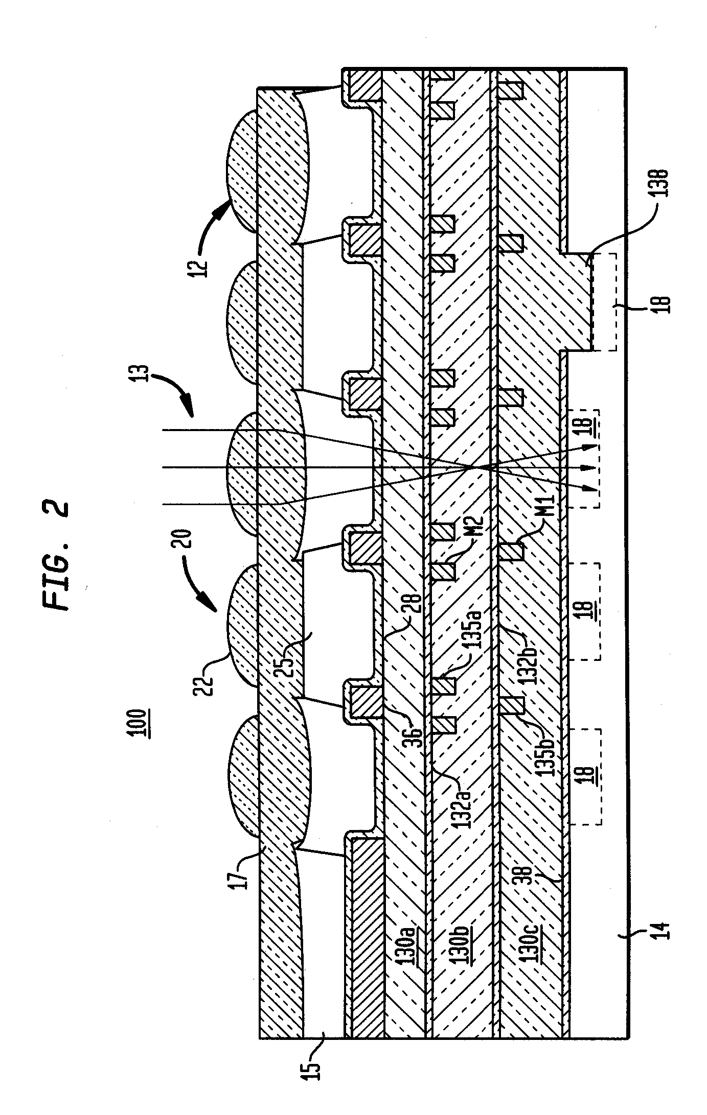 A CMOS imager with cu wiring and method of eliminating high reflectivity interfaces therefrom