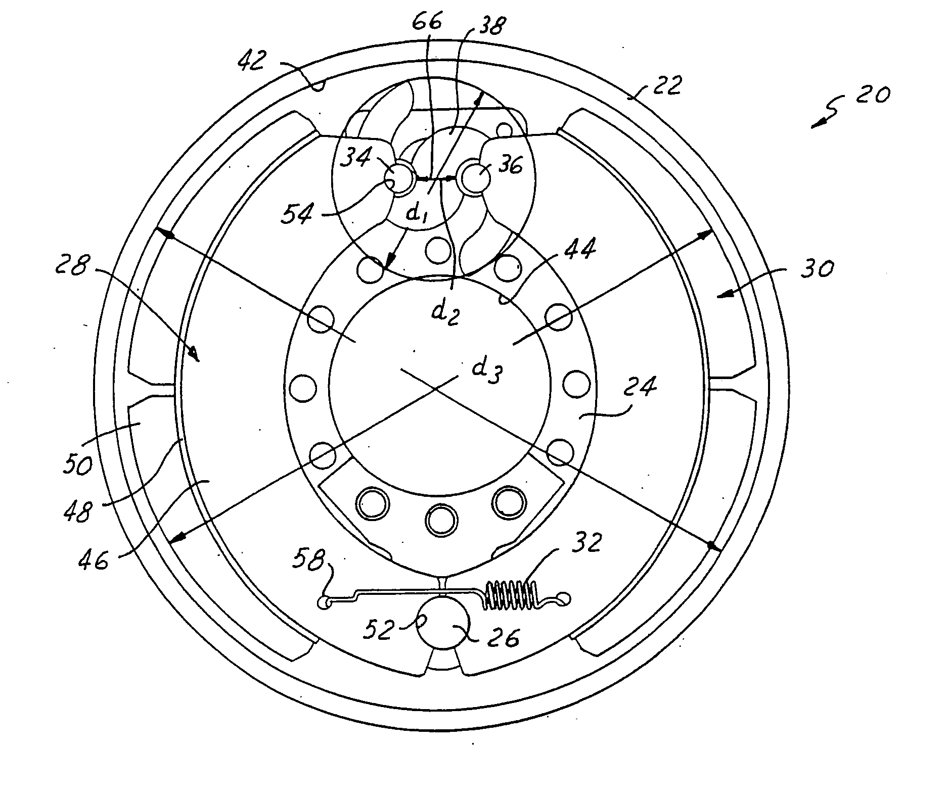 Cam actuated drum brake