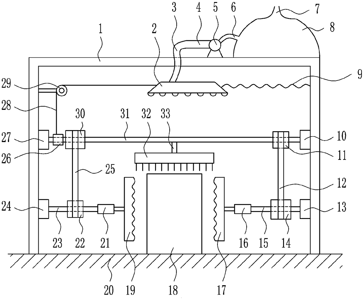 An environment-friendly cleaning device for a box-type substation