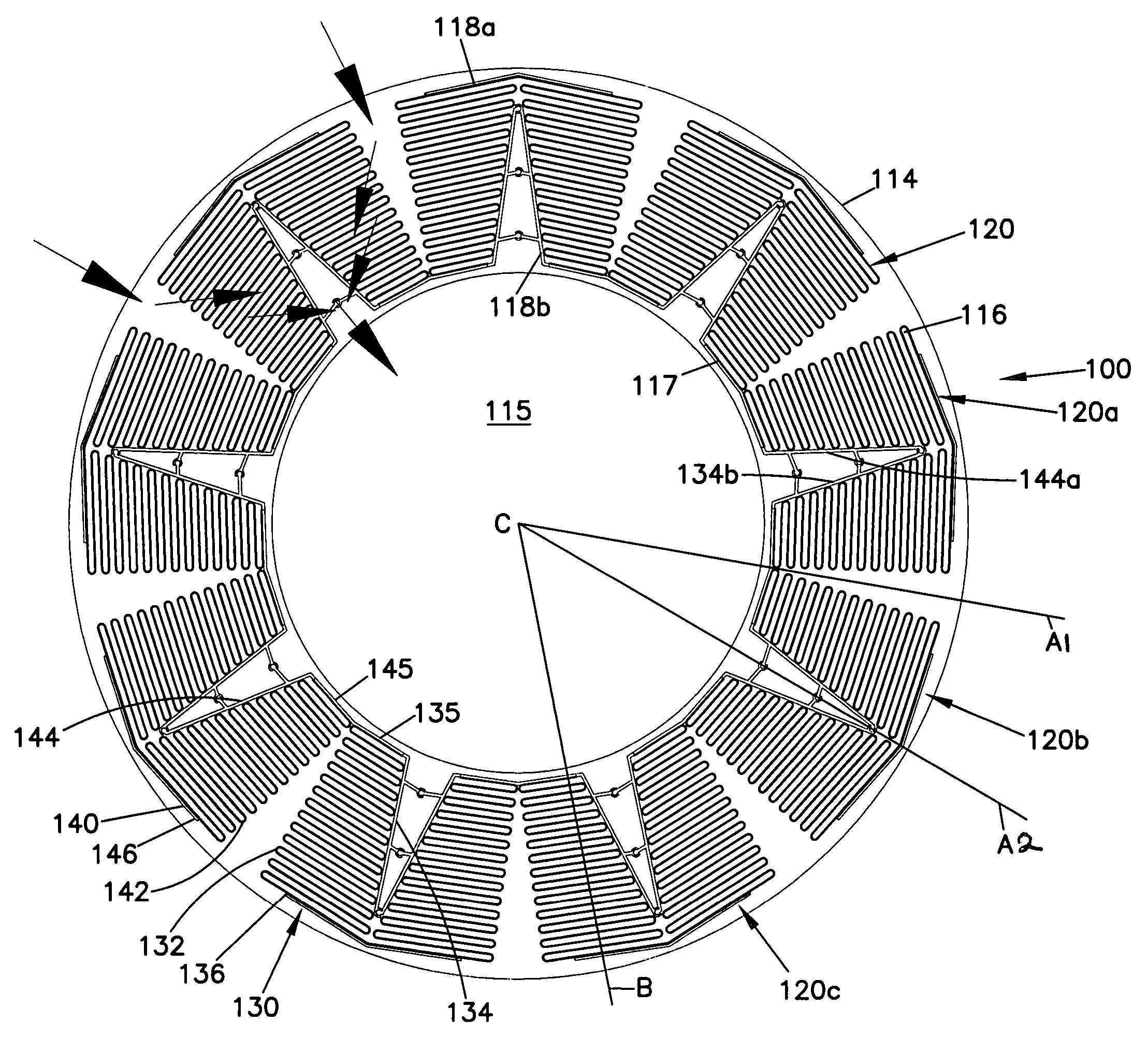 Filter assembly with pleated media V-packs, and methods