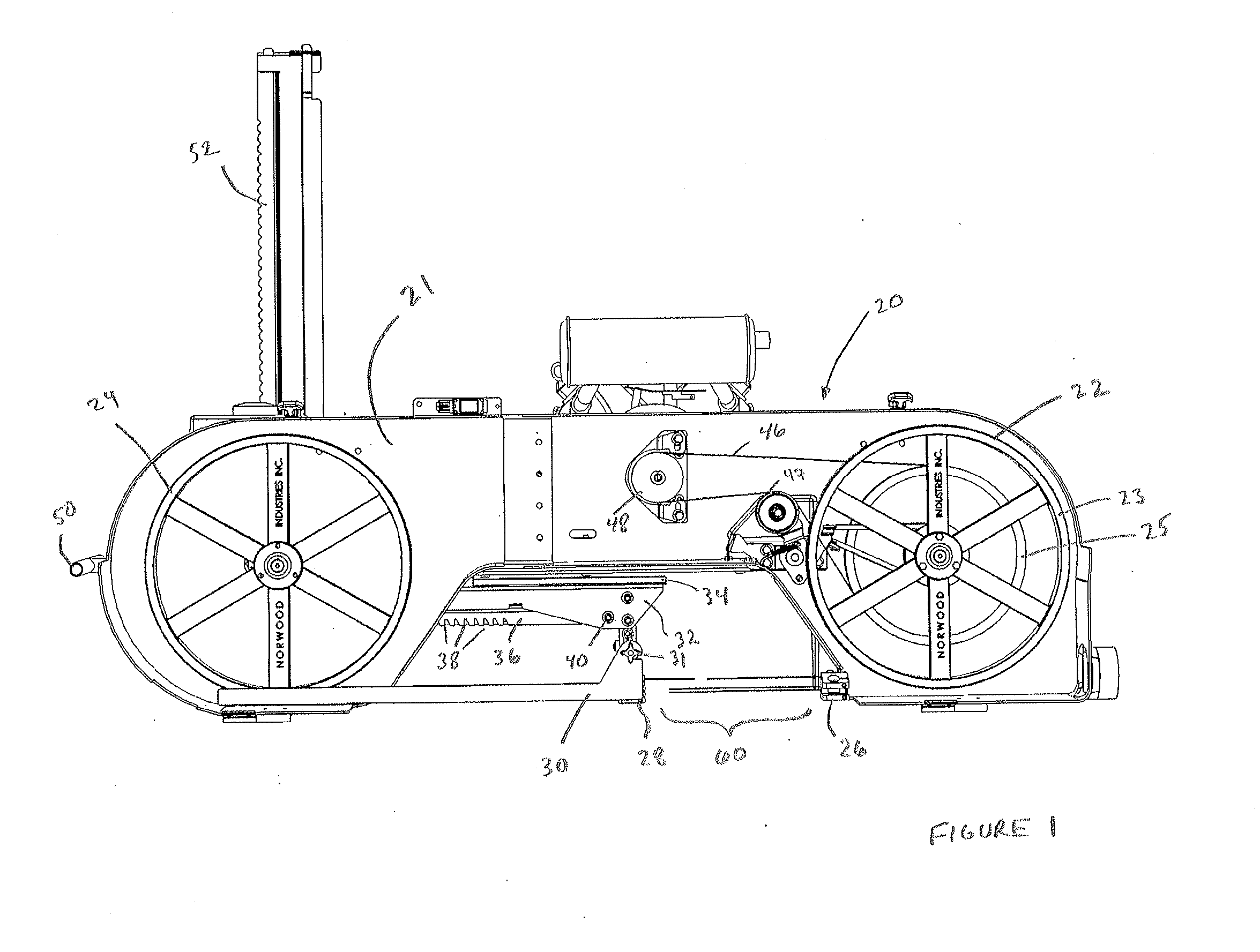 Self locking adjustable blade guide for band saw