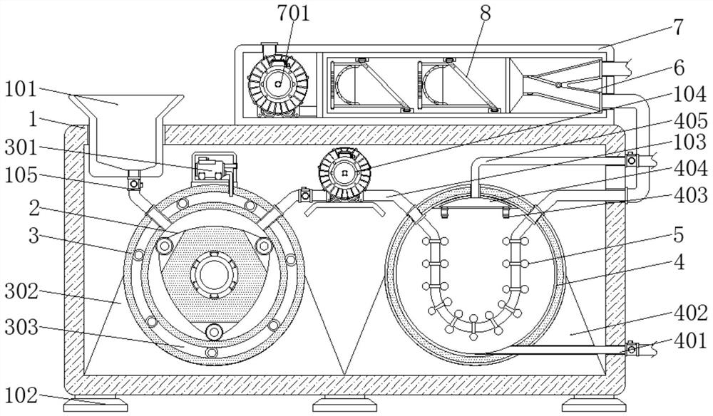 A blast furnace slag dry processing device based on high temperature slag waste heat recovery