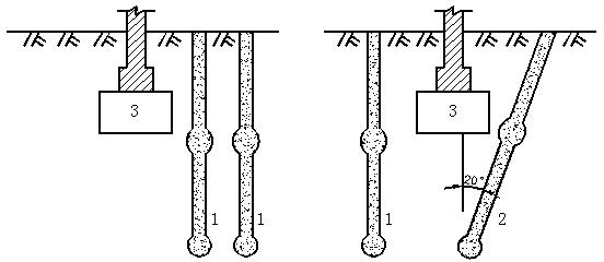 Given-force engineering method for multisection expanded head discrete material pile composite foundation