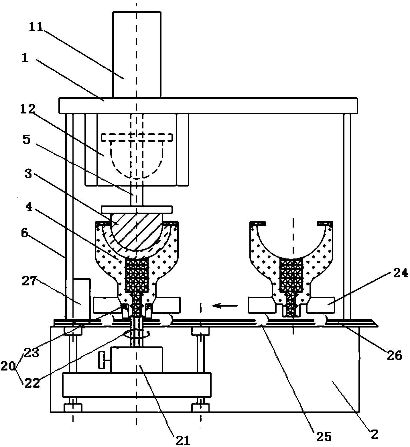 Spinning and molding device for glassware