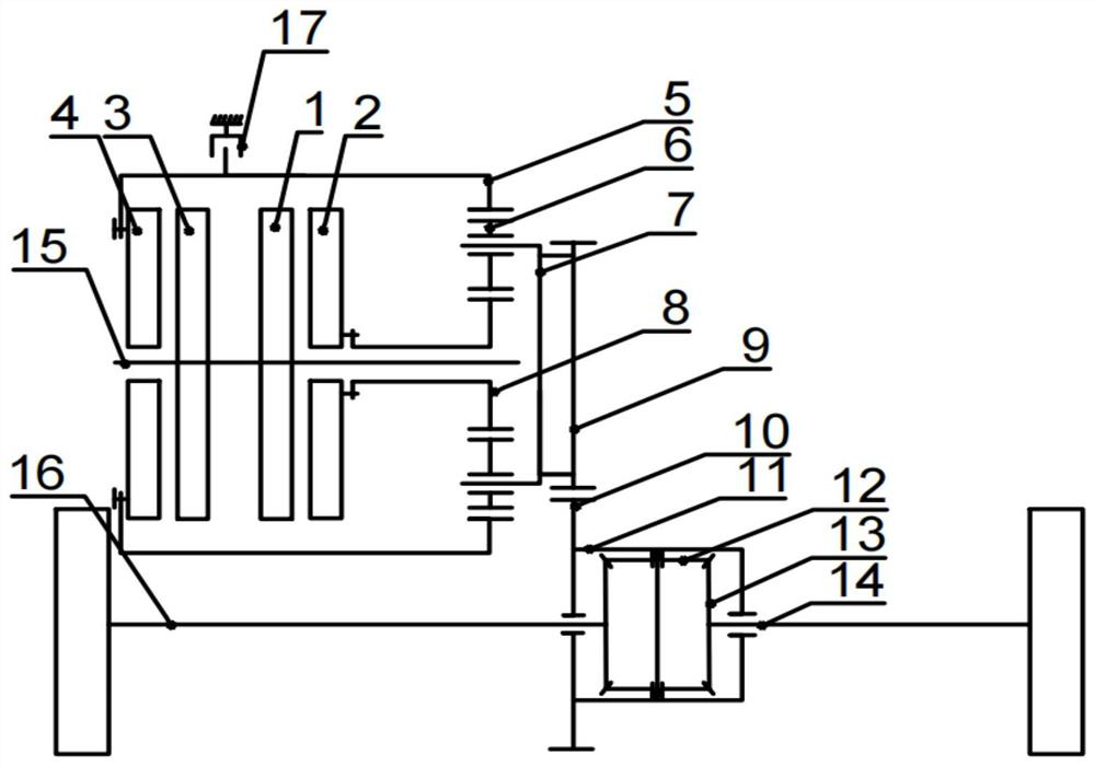 Electric drive axle structure with double motors and working method of electric drive axle structure