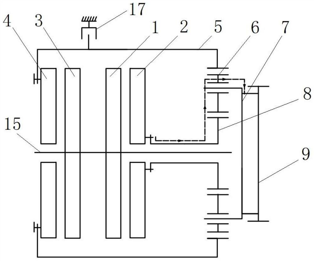 Electric drive axle structure with double motors and working method of electric drive axle structure