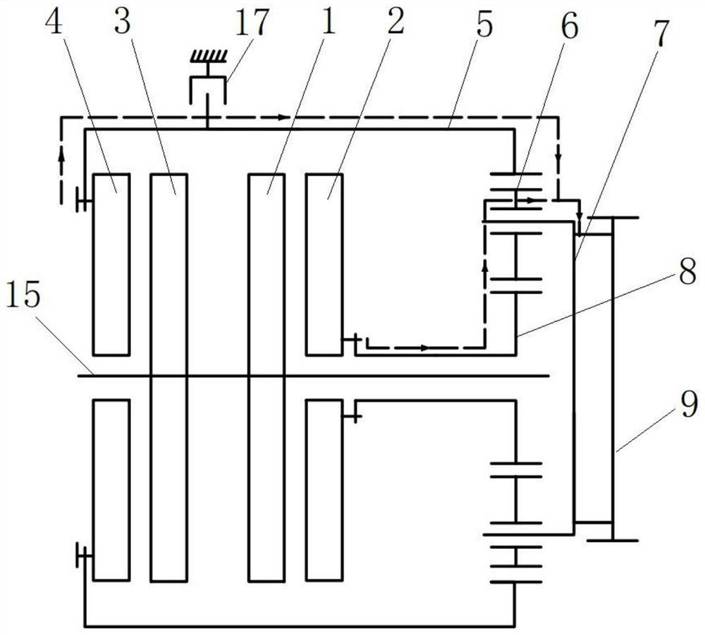 Electric drive axle structure with double motors and working method of electric drive axle structure