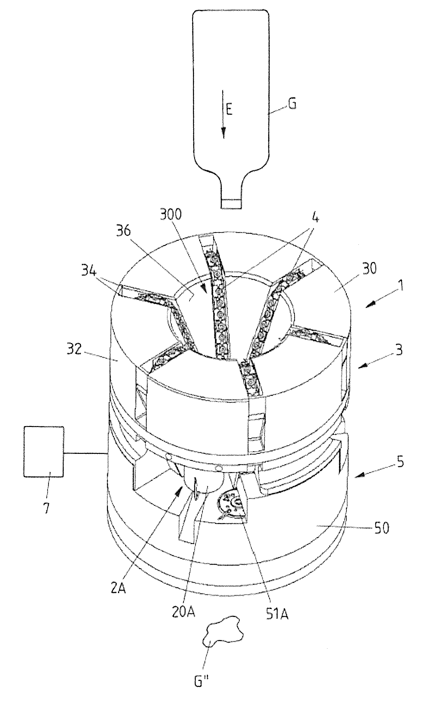 Compacting device for compacting container