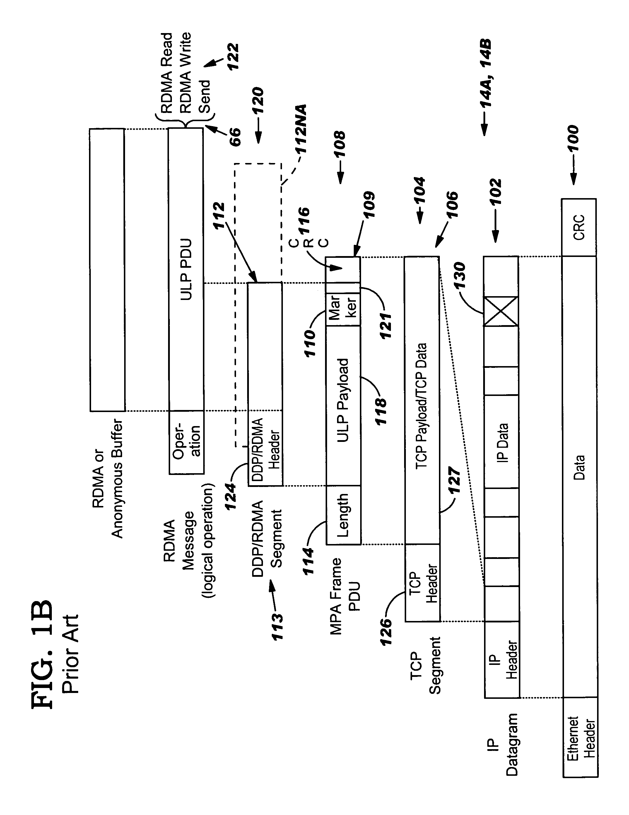 Reducing number of write operations relative to delivery of out-of-order RDMA send messages by managing reference counter