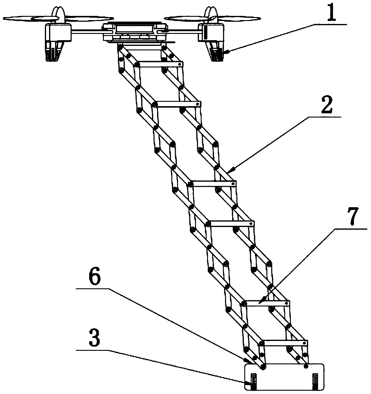 Unmanned surface vehicle deployment and retrieval system coordinated by unmanned aerial vehicle with parallel extension arms