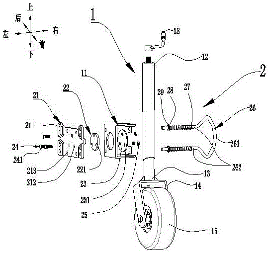 Travel trailer guide wheel device