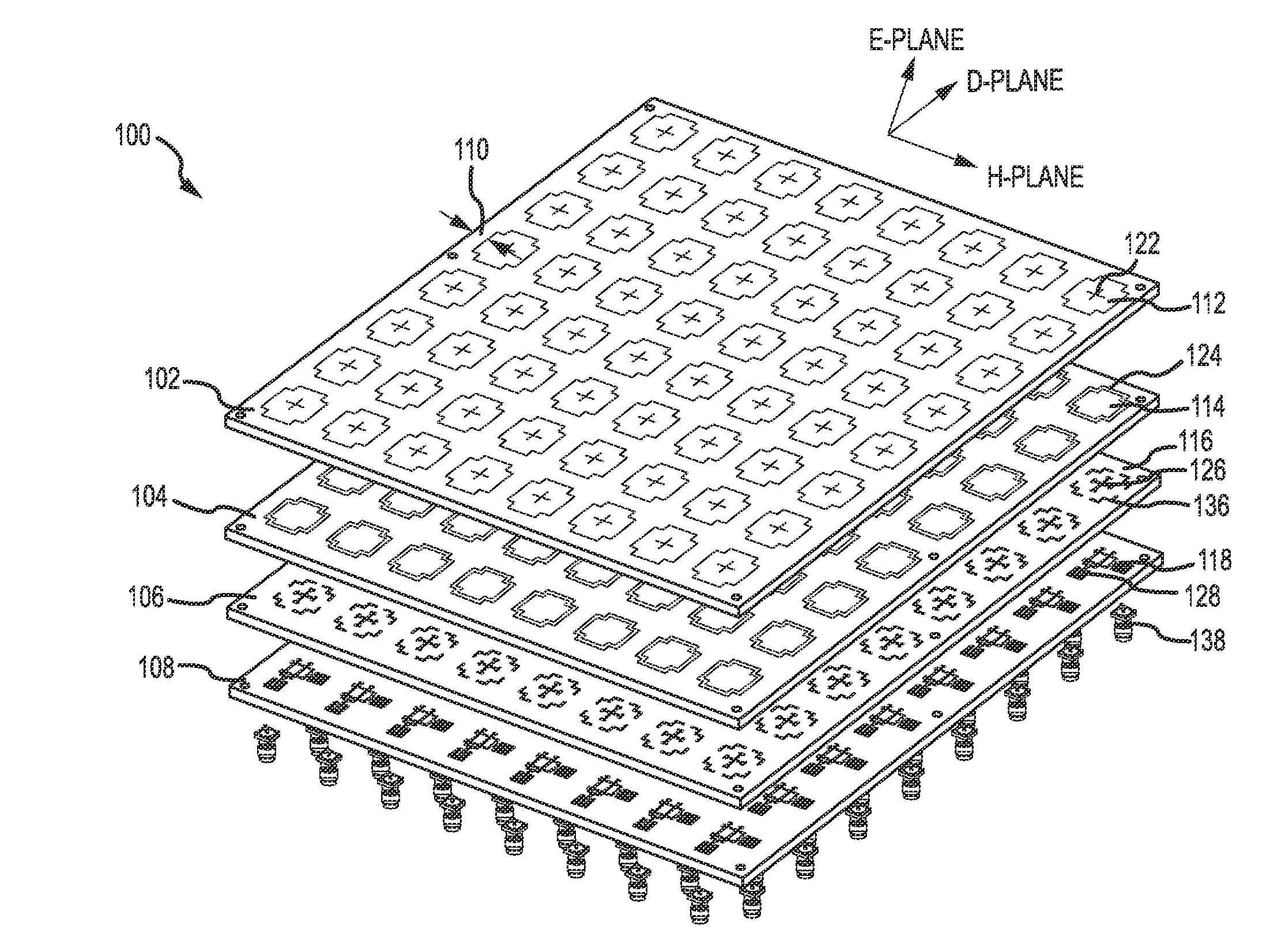 Dual-polarized radiating patch antenna