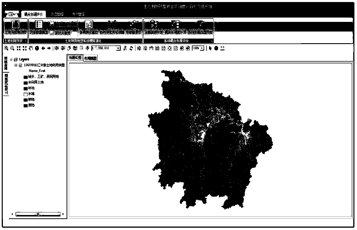 Visualized coupling coordination degree evaluation system of land utilization transition