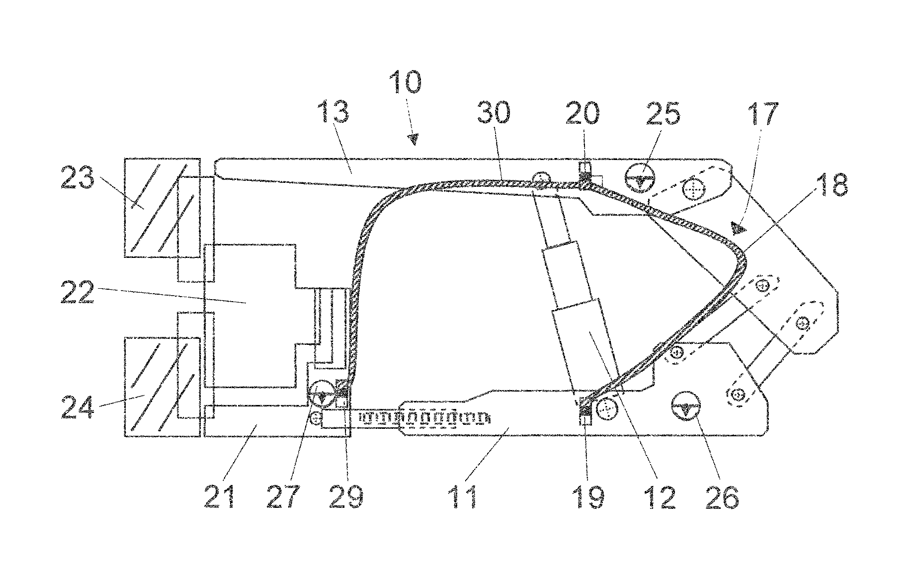 Face equipment comprising hose levels placed on the shield support frames of said face equipment