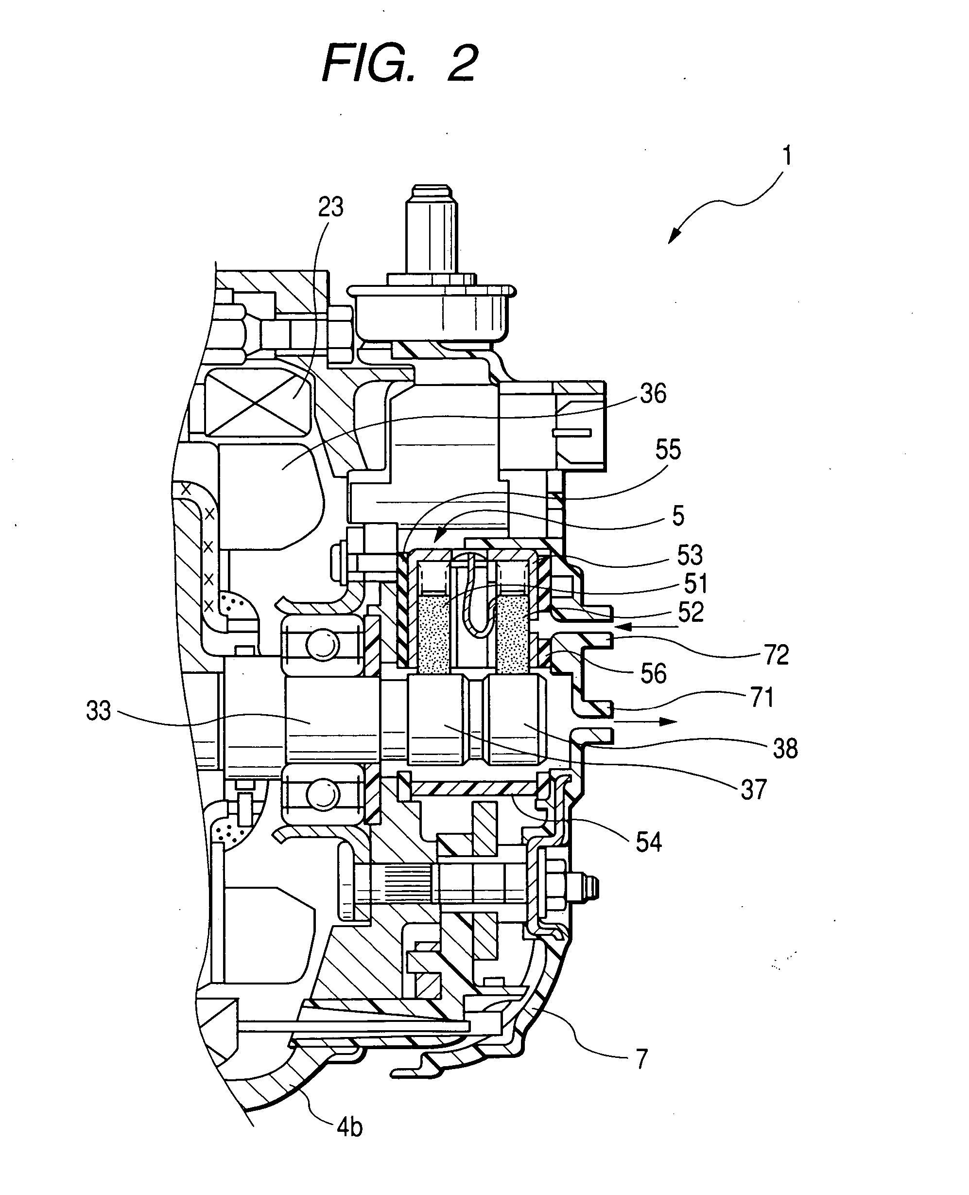 On-vehicle alternator with brush/slip ring structure