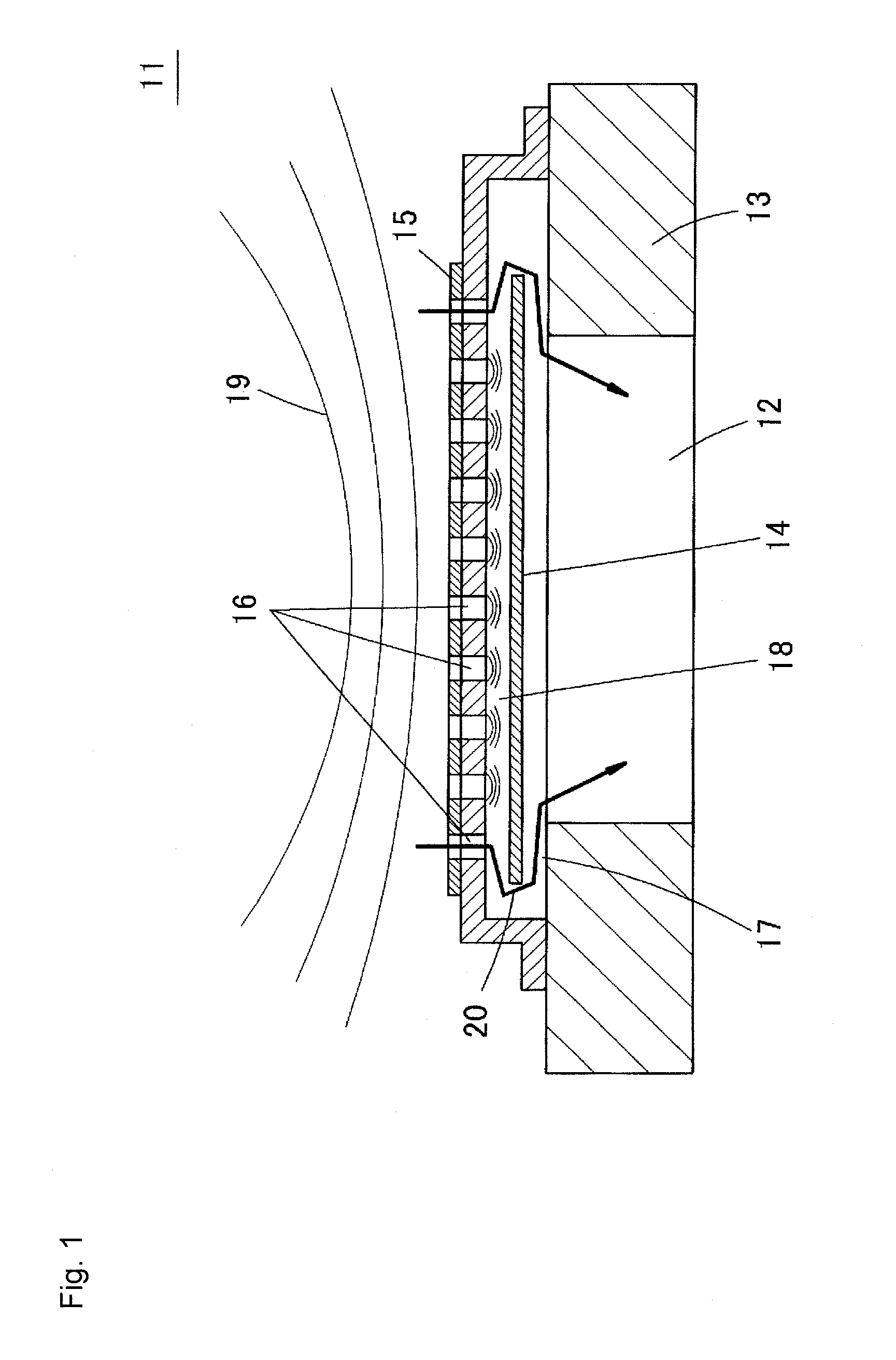 Capacitance type vibration sensor