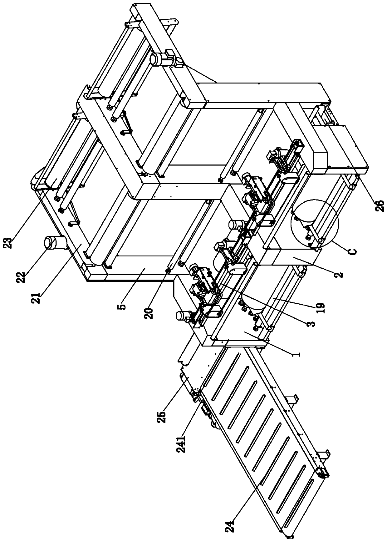 Machine head structure of cylinder fabric joining machine