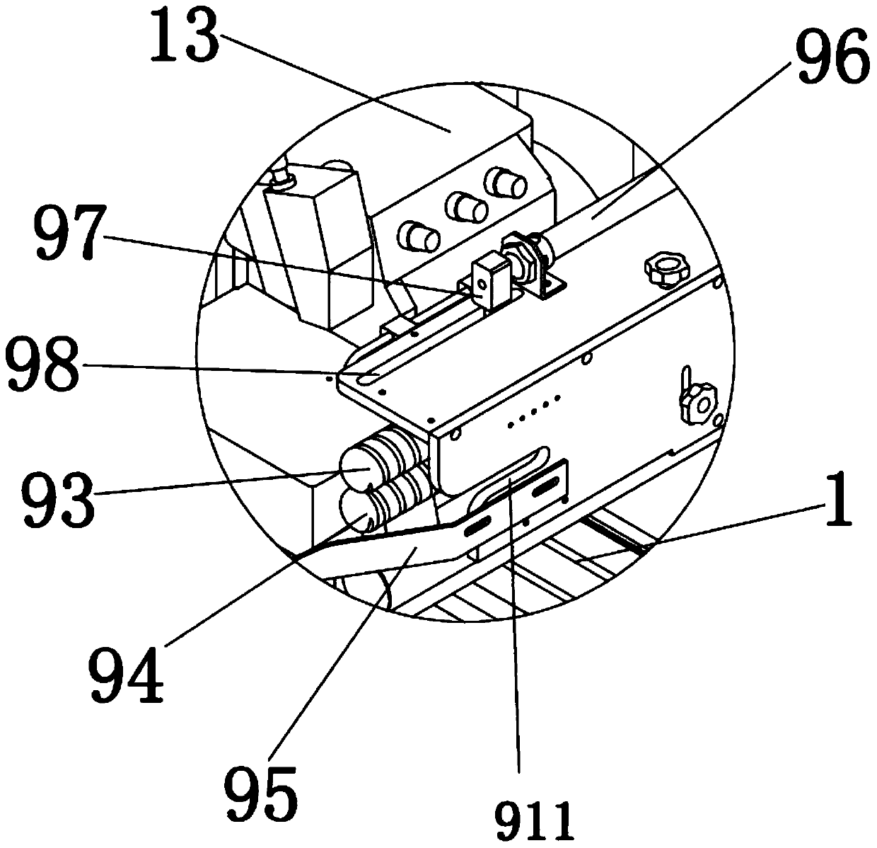 Machine head structure of cylinder fabric joining machine