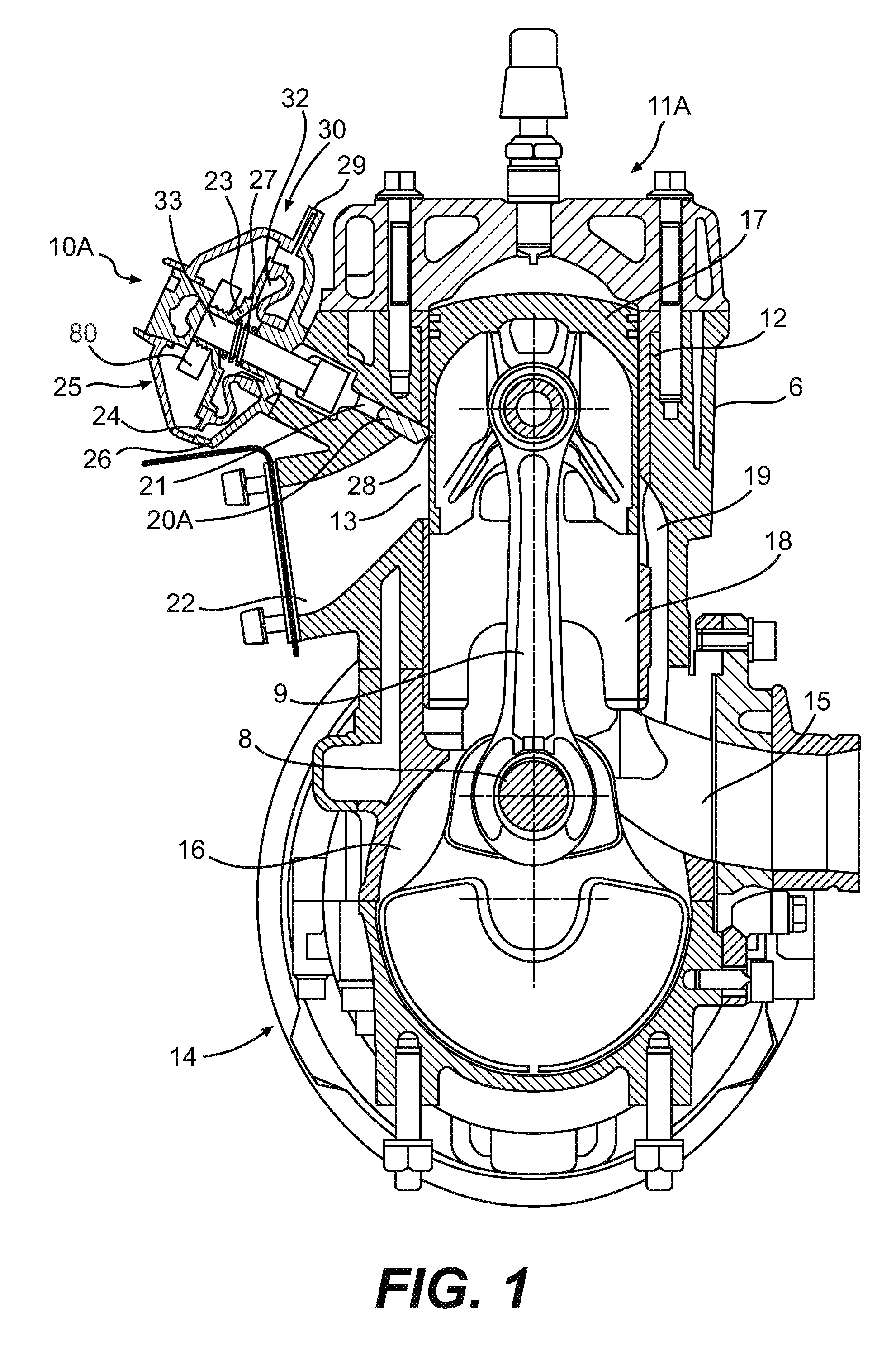 Valve assembly for a two-stroke engine