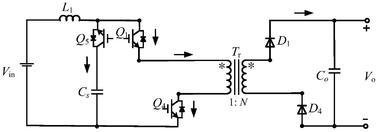 Active starting circuit of Boost full-bridge isolation converter and method