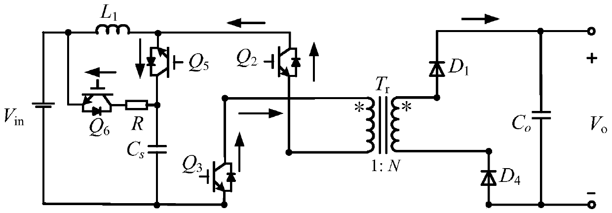 Active starting circuit of Boost full-bridge isolation converter and method