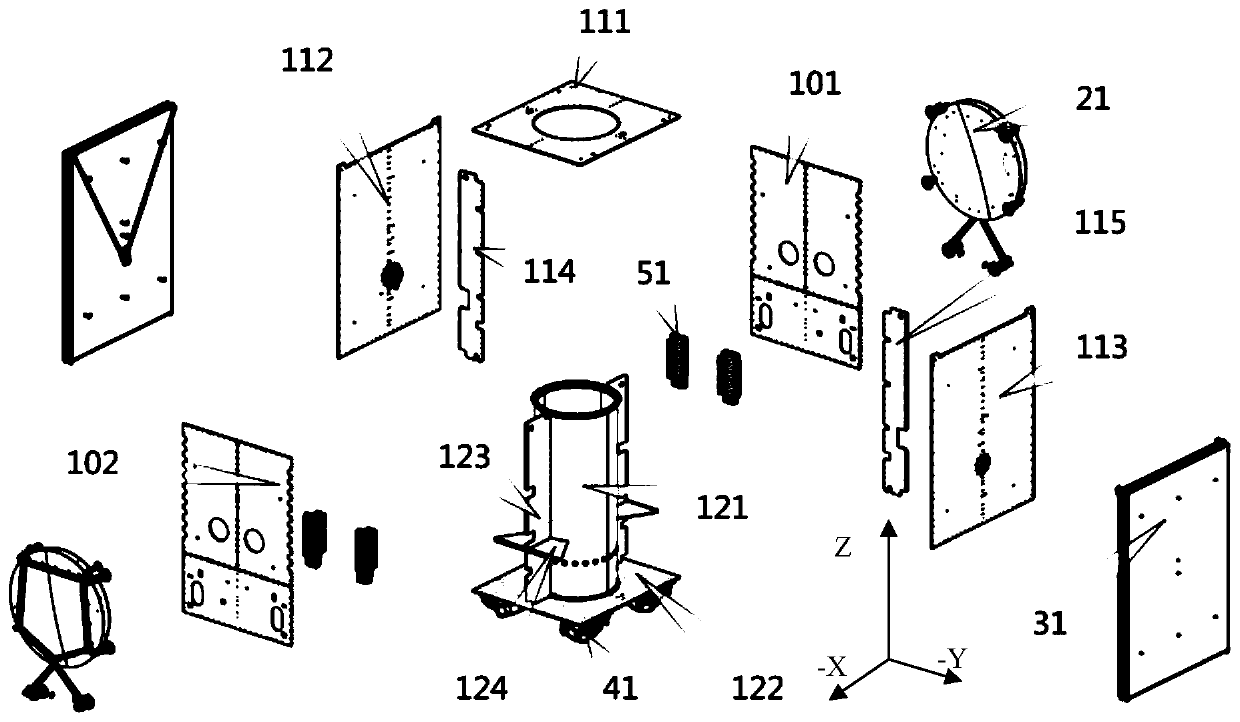 Full-electric-push satellite platform configuration based on one-rocket two-satellite self-series-connection launching mode