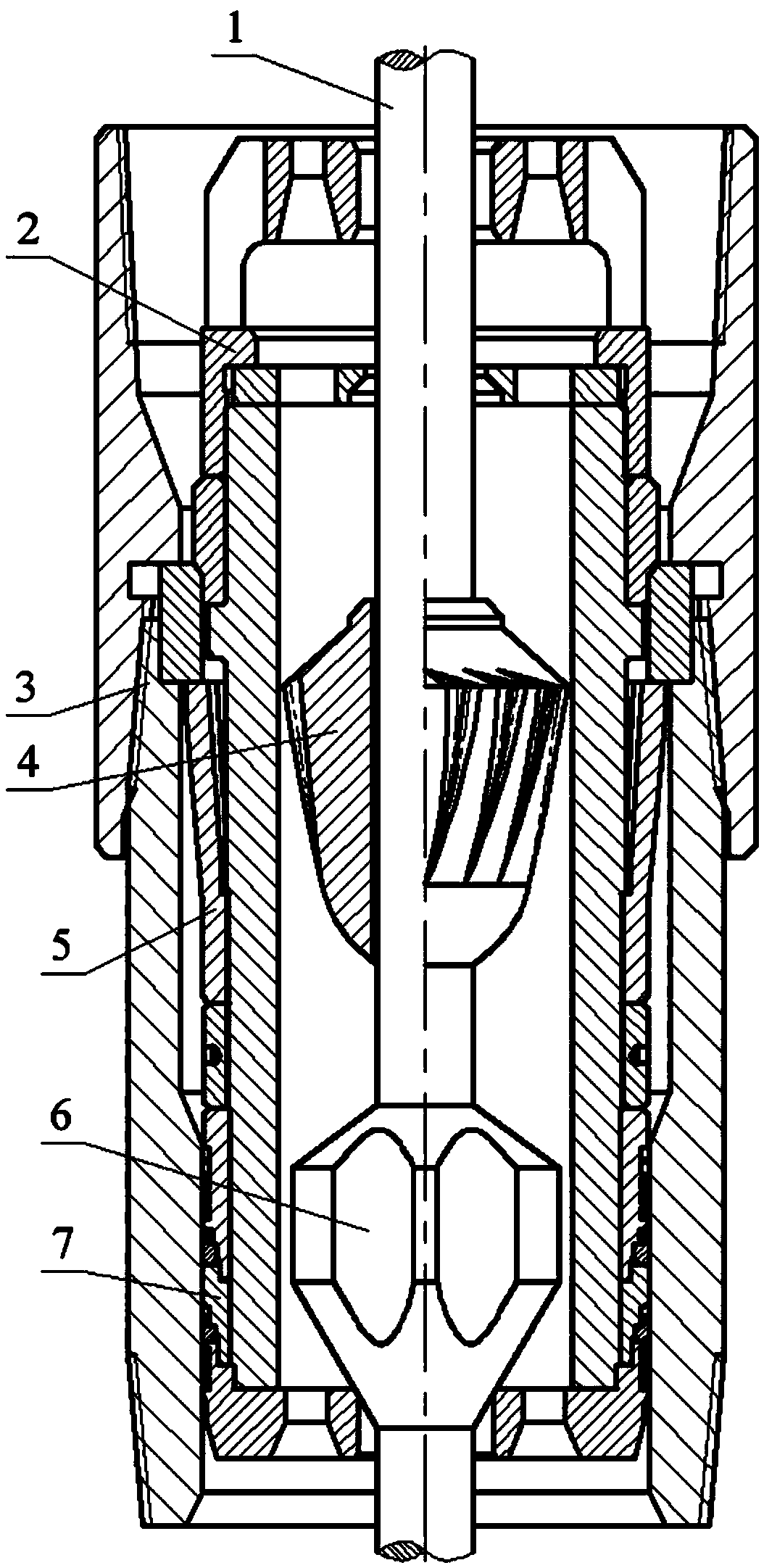 Double-tooth downhole pump follow-up centering eccentric wear prevention device