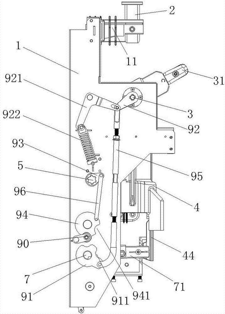 Combined electrical apparatus with isolation switch, vacuum breaker and earthing switch