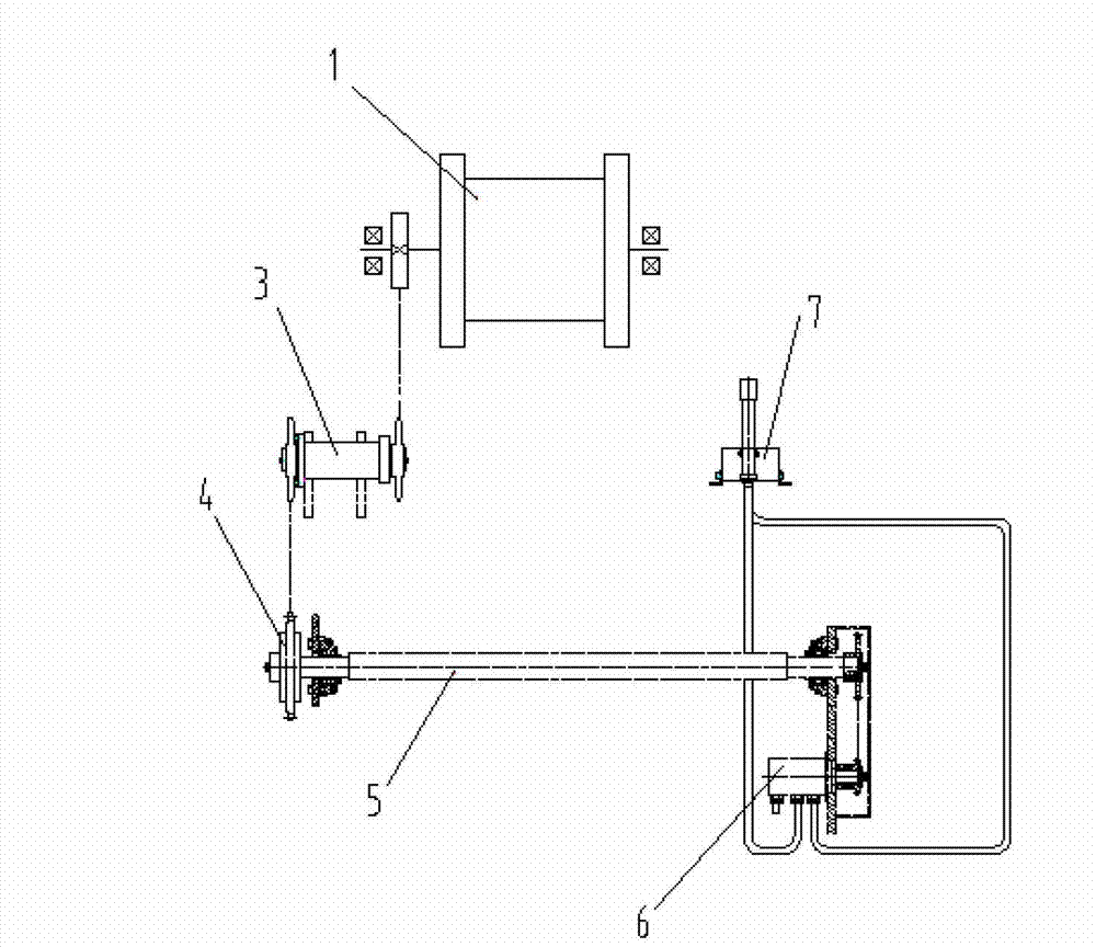 Tubing arrangement switch device of drum of coiled tubing operation machine and control system of tubing arrangement switch device