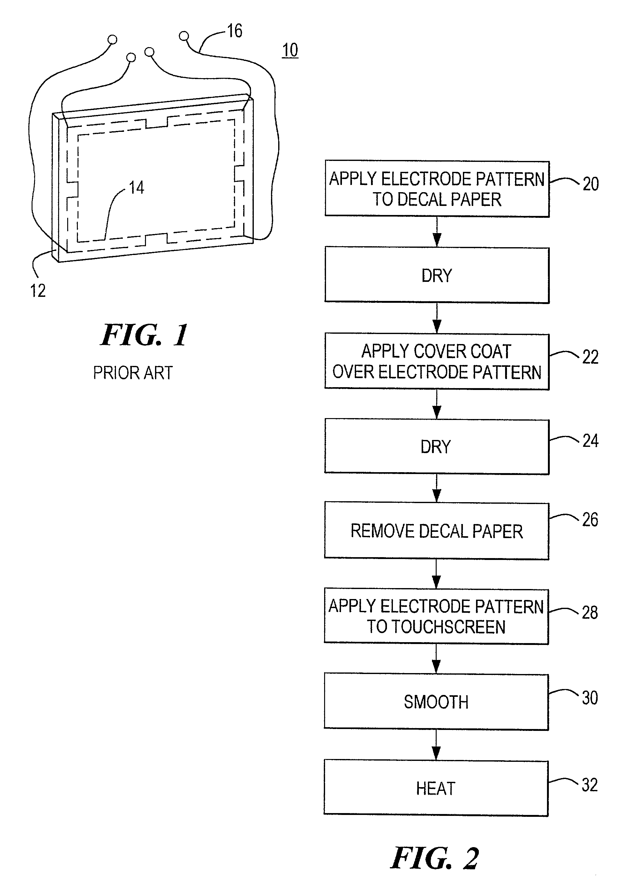 Touch screen with an applied edge electrode pattern