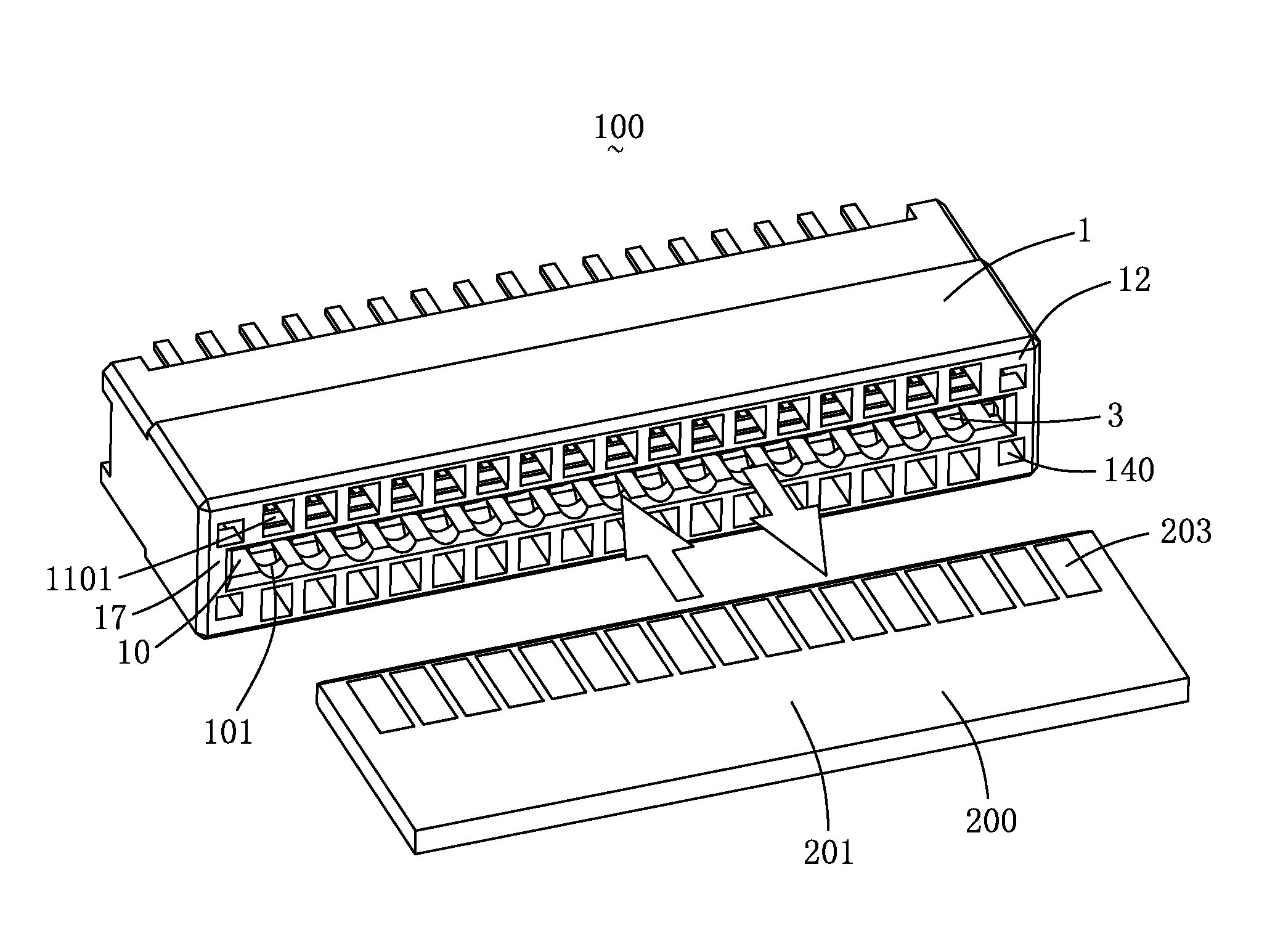 Card-edge connector and card-edge connector assembly having heat-radiating structures