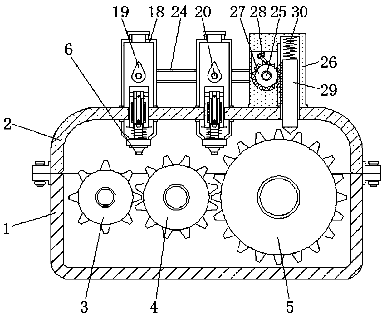 Automatic lubricating oil adding mechanism convenient for adding amount control for reducer