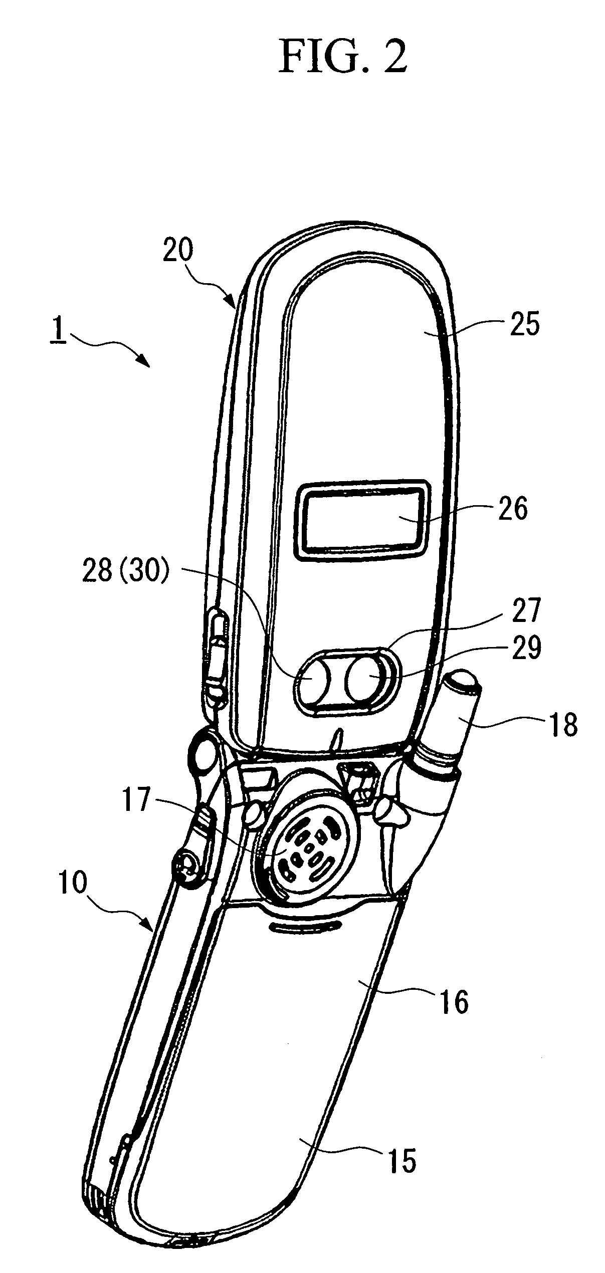 Attachment structure of camera module and portable terminal device