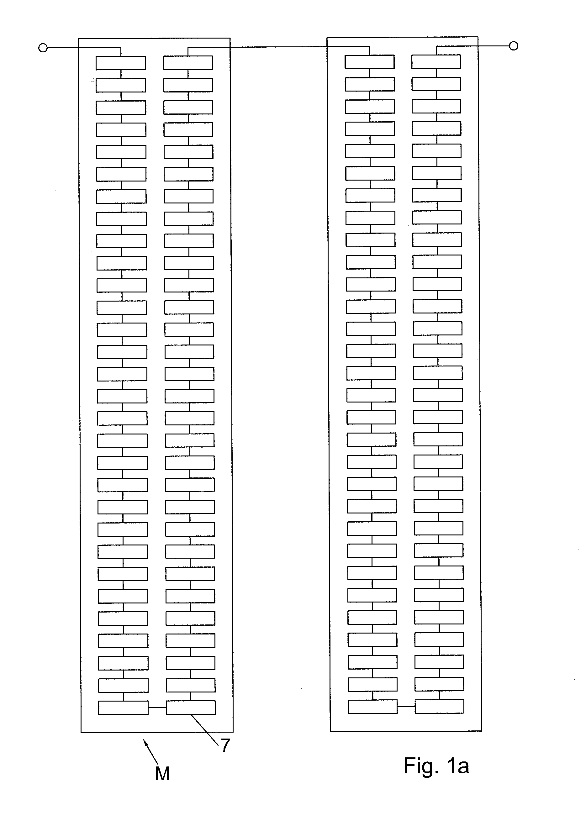 Photovoltaic arrays, in part having switches for short-circuiting of modules