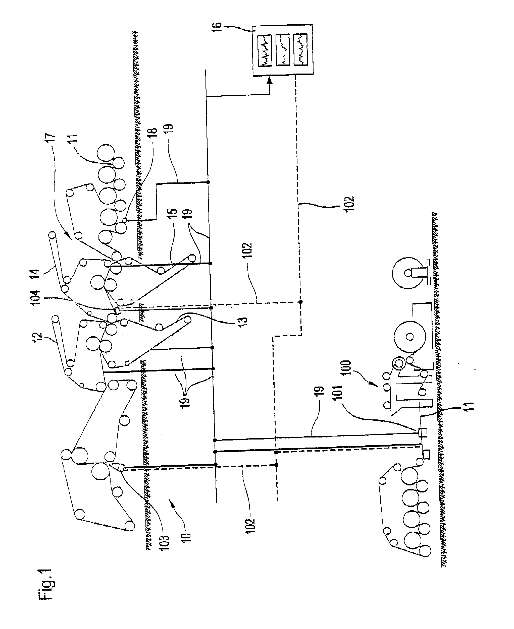 Apparatus and method for assessing the condition of at least one circulating band in a paper machine