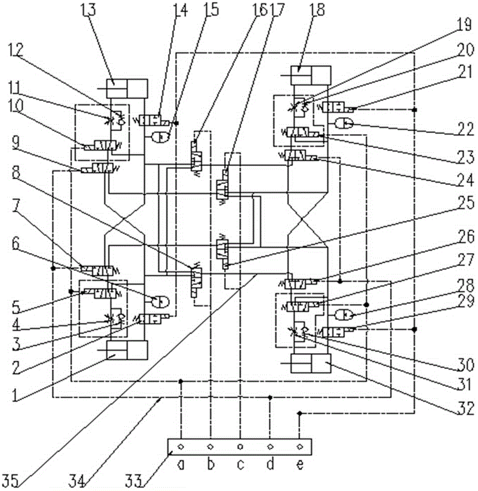 Hydro-pneumatic suspension control system for multi-axle vehicle chassis