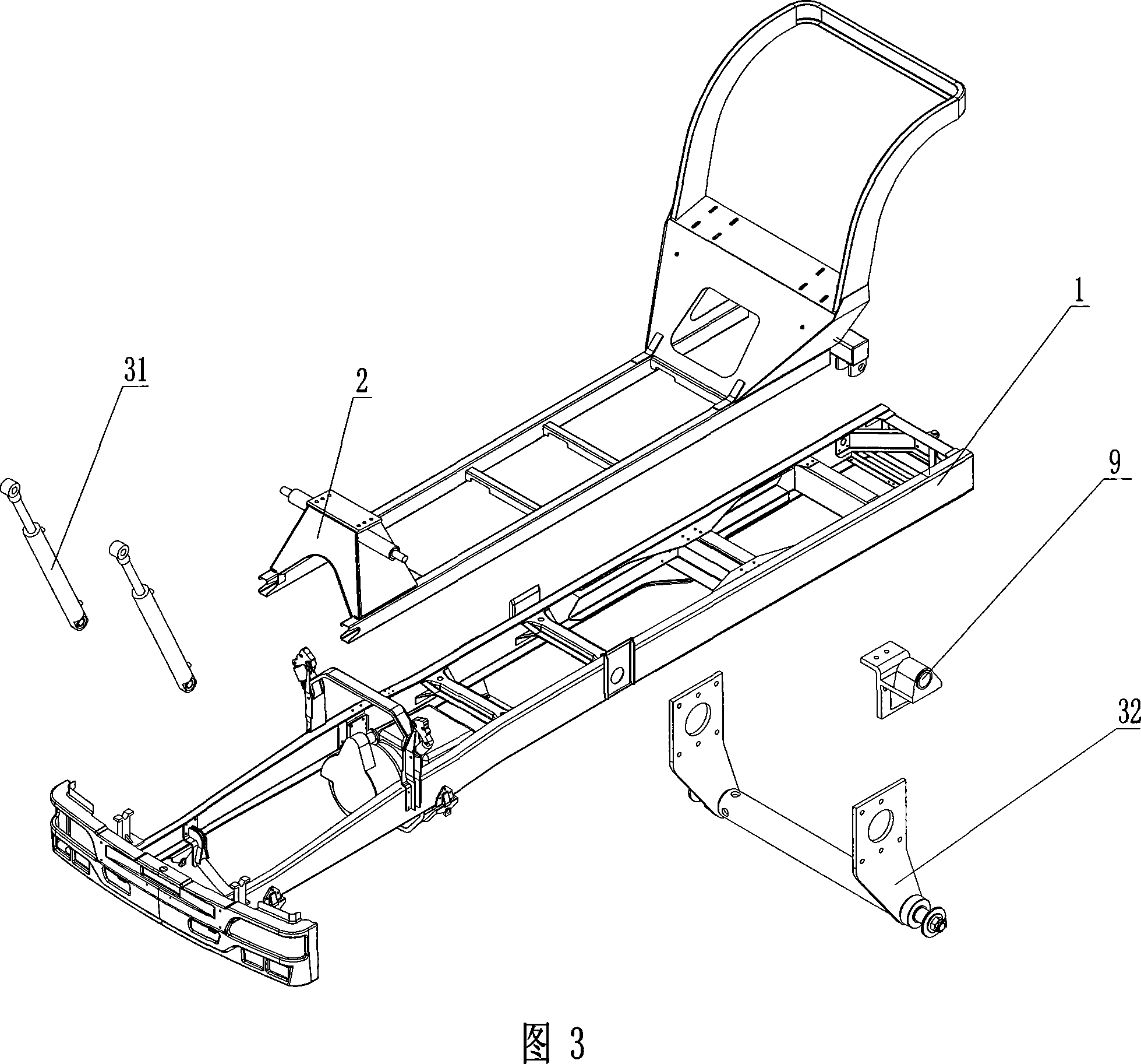 Concrete mixing truck with lifting device