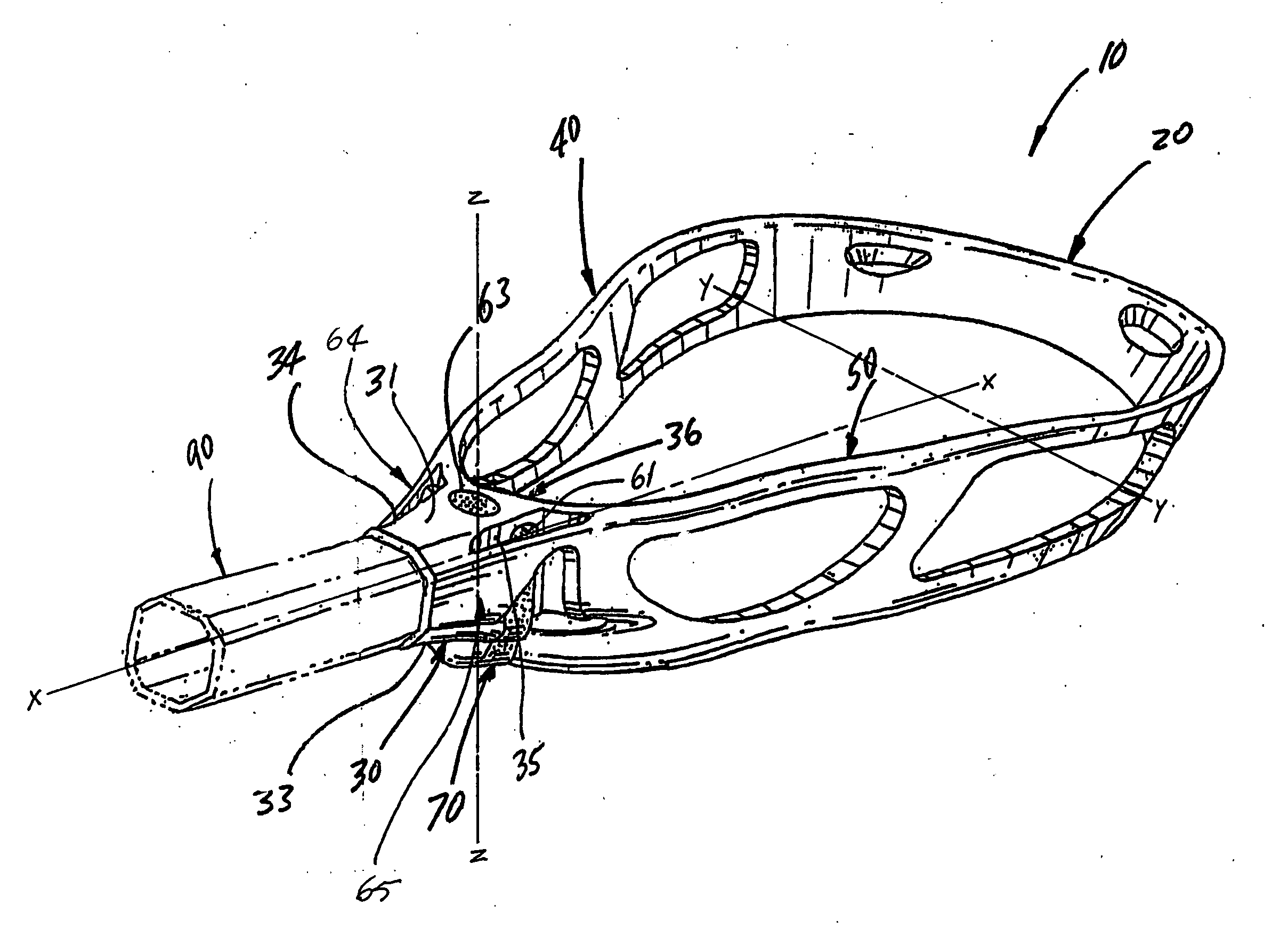 Ball catching and delivery frame with variable flex