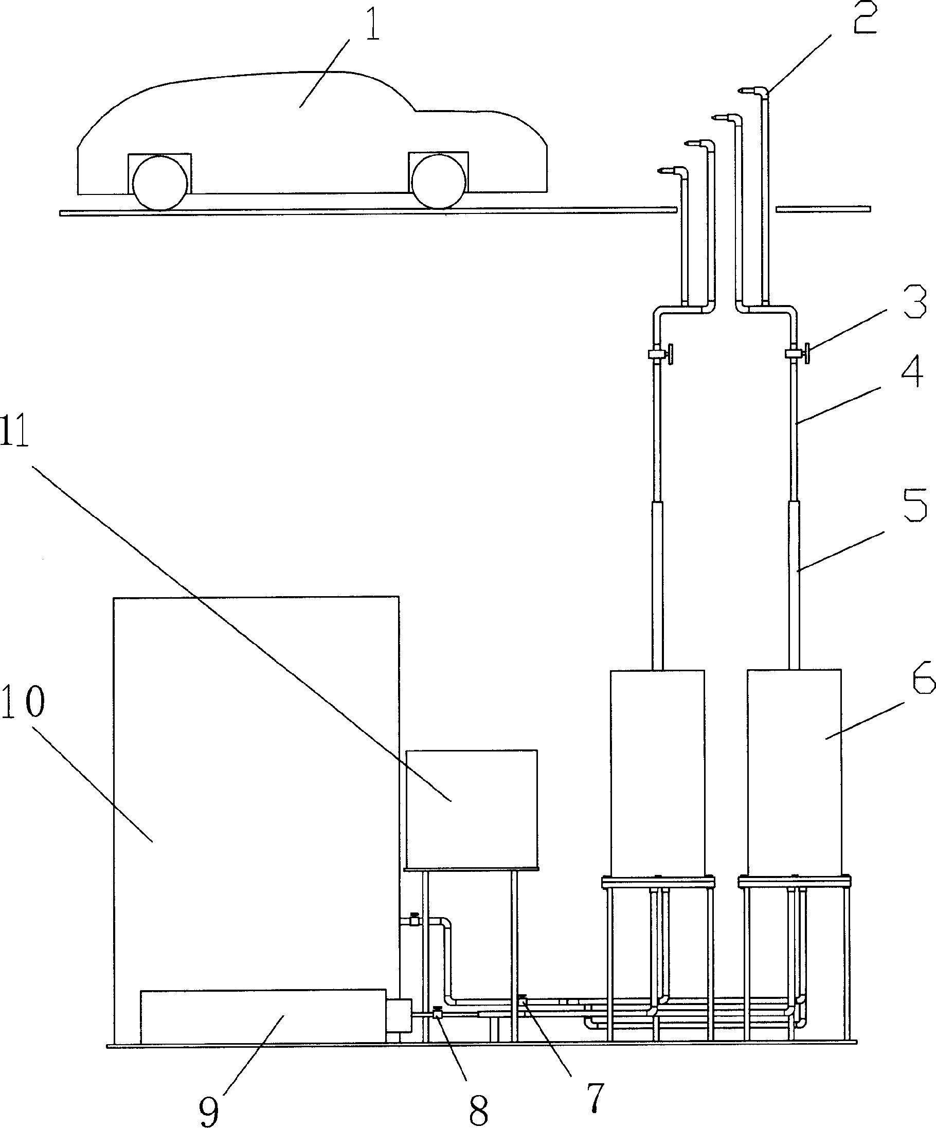 Test device for wind tunnel color smoke flow