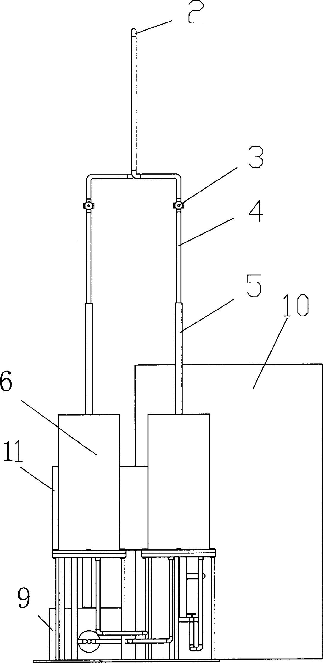 Test device for wind tunnel color smoke flow