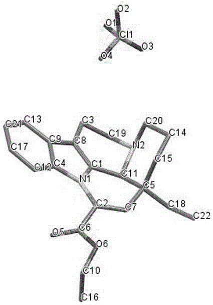 Crystal form and preparation method of salt prepared from vinpocetine and perchloric acid