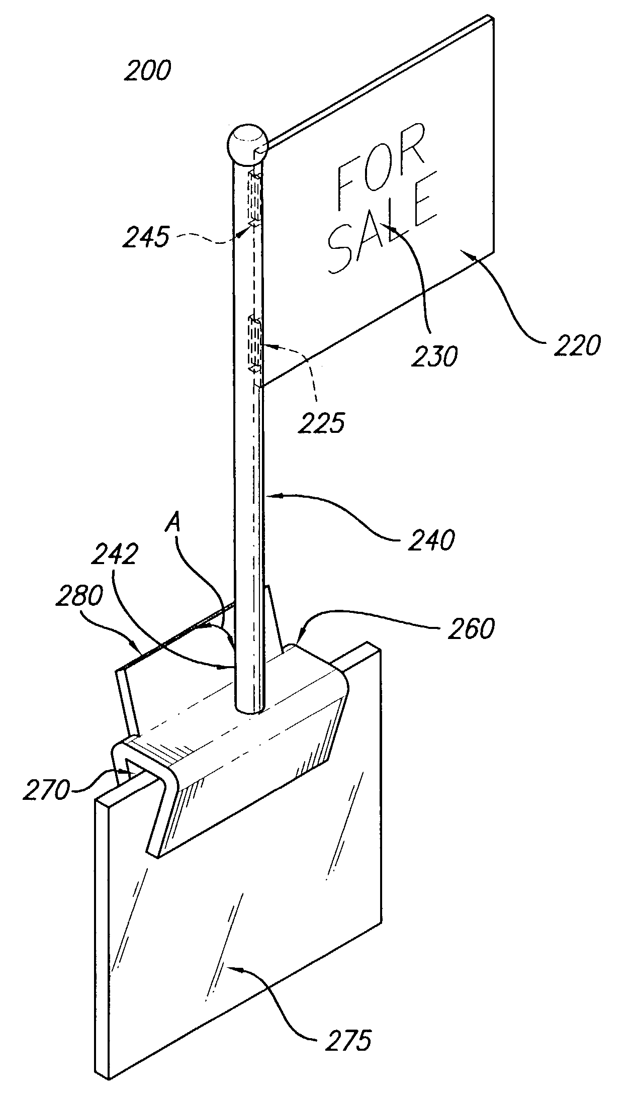 Plastic flag for displaying messages, advertisements, and the like