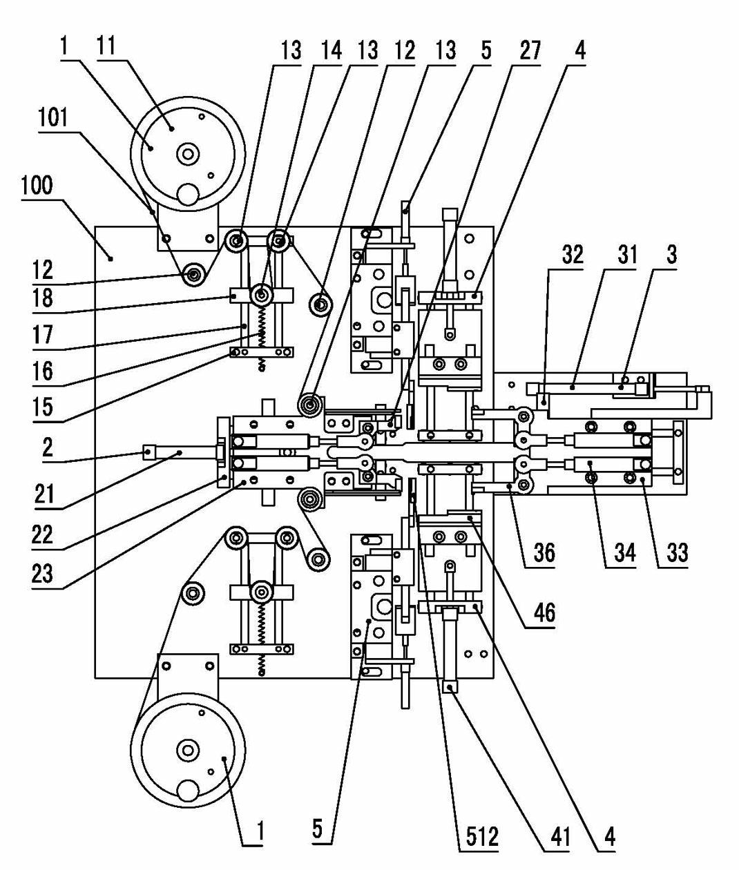 Paper sticking device of battery machine and battery machine adopting paper sticking device