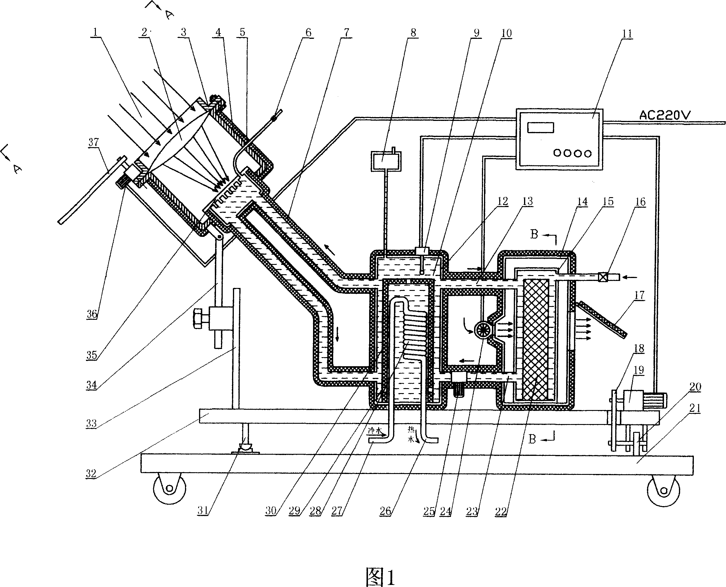 Movable solar energy storage heating device